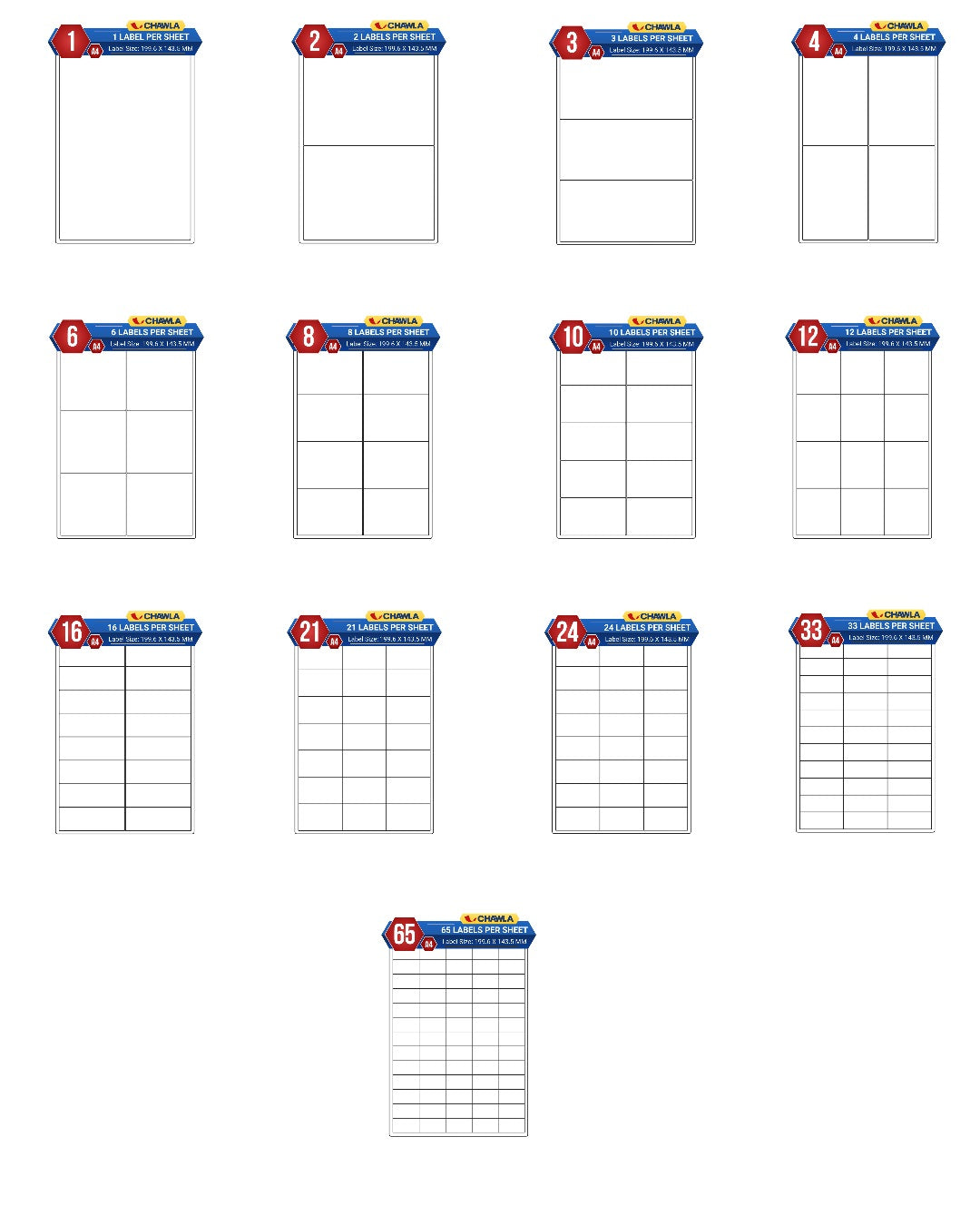 A4 Label Sheets